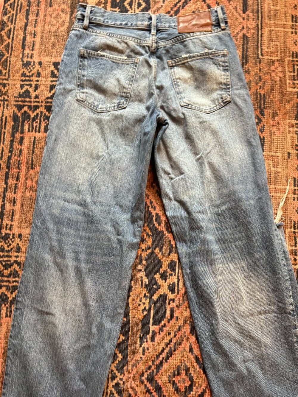 Zara The New Daddy Jeans Women’s 4 Distressed Ripped Straight Leg Y2K - Picture 2 of 6